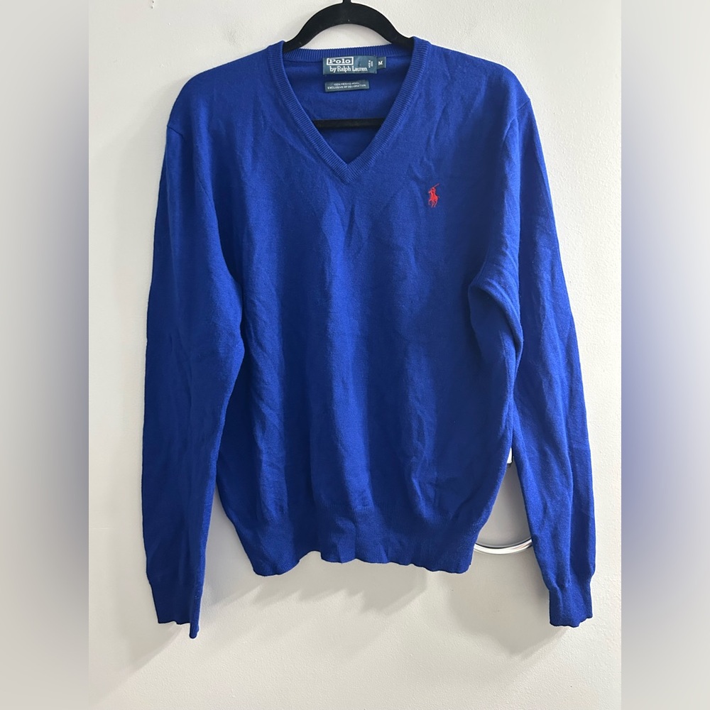 Vintage Polo Ralph Lauren 100% merino wool pullover v neck